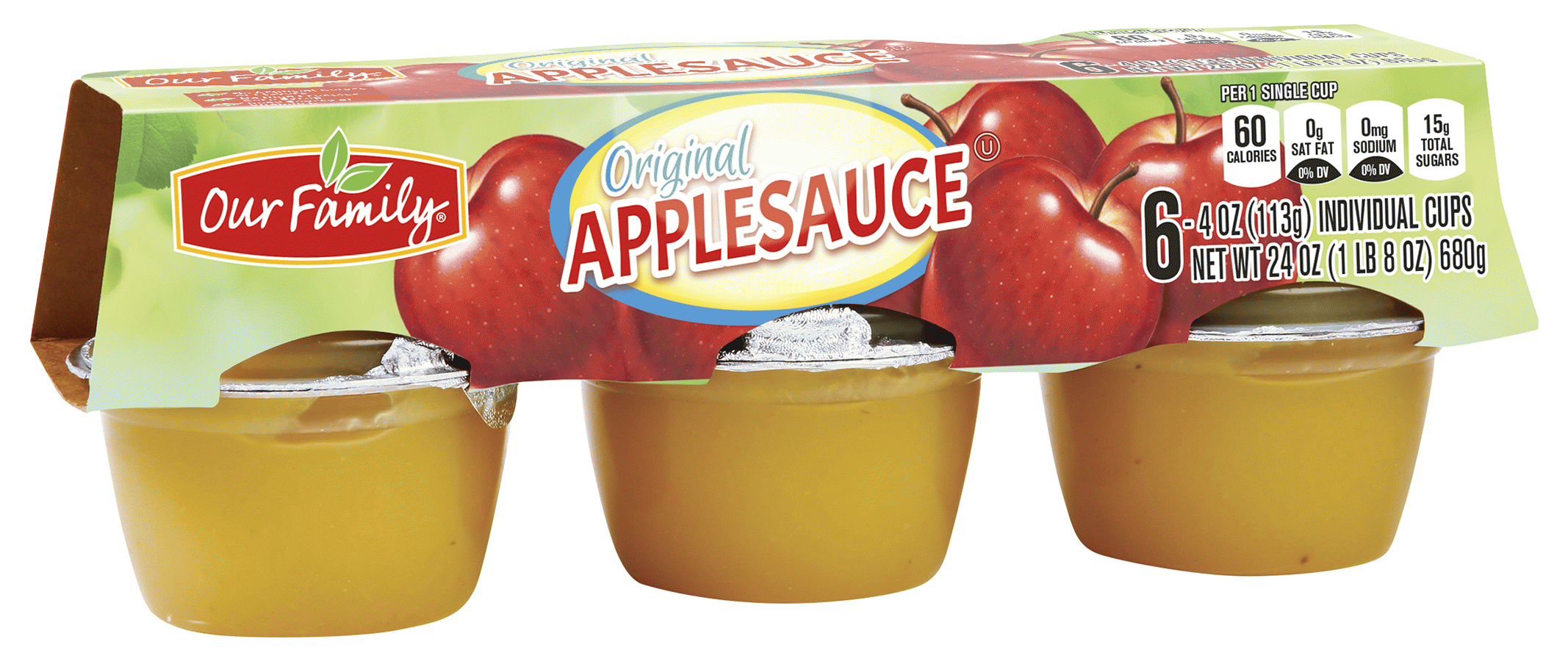 Our Family  applesauce, original, 4-oz. plastic cups Full-Size Picture